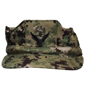 U.S. Navy NWU Type III Woodland Cap Size 7-1/8 Ripstop 50/50 Sekri Industries